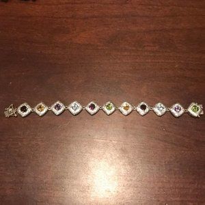 QVC Sterling 10.25 ct tw Multi Hammered Bracelet